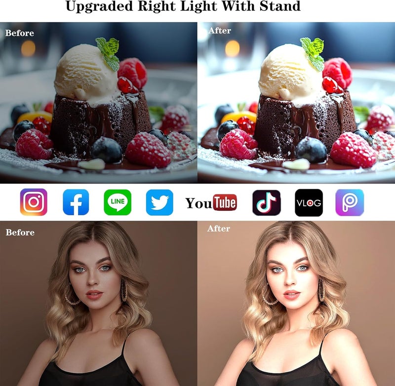 Amcuke Ring Light with Stand, Desk Ring Light with Clip Upgraded 10W 3000K-6500K Travel Desktop Light for Phone Selfie Laptop Zoom Video Makeup Vlog Tiktok Live Streaming - Image 5
